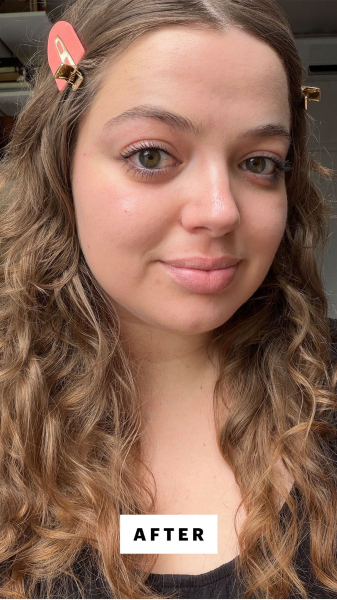Sarah Hoffmann after applying the Laura Mercier Tinted Moisturizer Natural Dewy SPF 30
