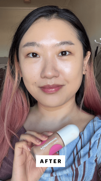 Han after applying the Benefit The Porefessional Smoothing  Blurring Foundation