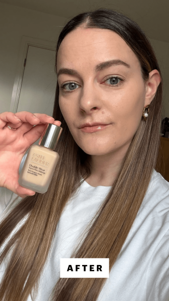 Allure content director Sophia Panych after applying the Este Lauder Double Wear StayinPlace Makeup
