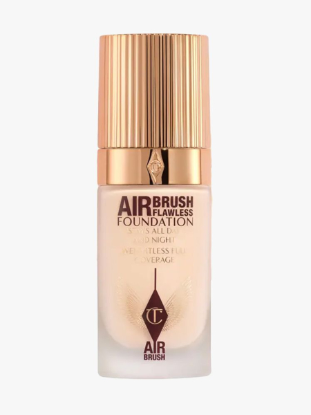 Charlotte Tilbury Airbrush Flawless Foundation in branded component on a light gray background