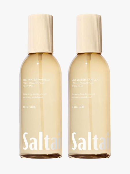 Saltair Salt Water Vanilla Body Mist 2-Pack in branded components on a light gray background
