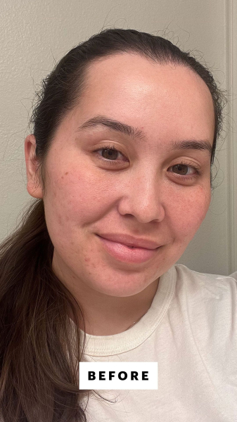 Catharine Malzahn before applying the Chanel Les Beiges Healthy Glow Foundation