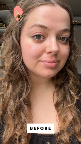 Sarah Hoffmann before applying the Laura Mercier Tinted Moisturizer Natural Dewy SPF 30