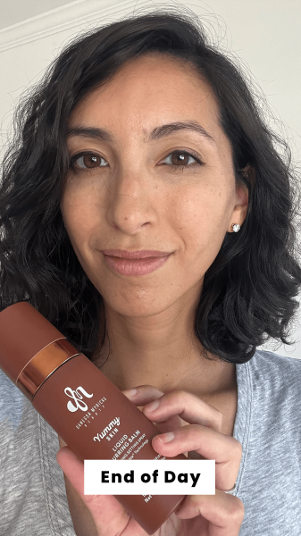 Pai eight hours after applying the Danessa Myricks Yummy Skin Liquid Blurring Balm Mattifying Setting Spray
