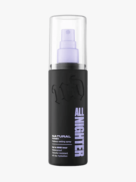 Urban Decay All Nighter Waterproof Makeup Setting Spray with 24HR Wear in branded component on a light gray background
